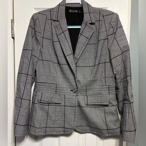 New York & Company Gray Plaid Blazer